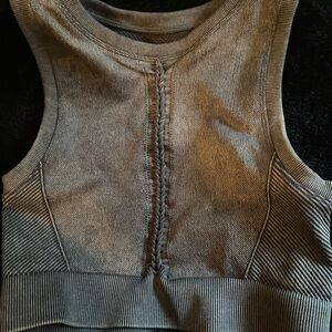 Aerie Charcoal Ribbed Top